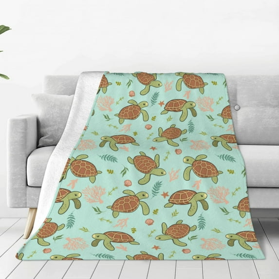 Sikiie Cute Sea Turtles Ultra-Soft Micro flannel Blanket Luxury All Seasons Warm Blanket for Bedding Sofa and Travel (4 sizes)-60"x50"
