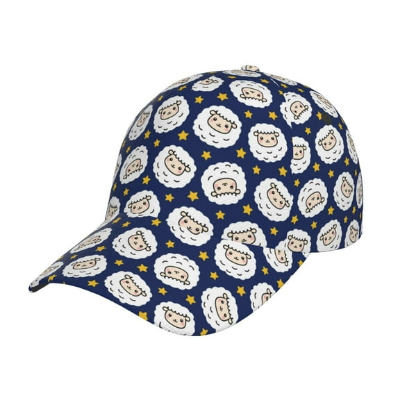 Sikiie Cute Sheep With Star Unisex Vintage Washed Unstructured Baseball Cap Soft Cap Adjustable Unisex Baseball Hat Dad Hat