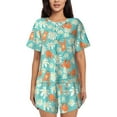 thumbnail image 1 of Sikiie Cute Sloth on Floral Tree Womens Pajama Sets Short Sleeve Top With Pants Sleepwear 2 Piece Lounge SetLarge, 1 of 6