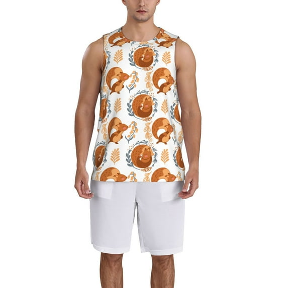Sikiie Cute Squirrel Basketball Jersey Reversible Men's Mesh Athletic Sports Shirts Training Practice S-4XLLarge
