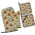 thumbnail image 1 of Sikiie Cute Sunflowers Oven Mitts and Pot Holders, Silicone Oven Gloves, Heat Resistant Oven Mitts 4Pcs Set, 1 of 6