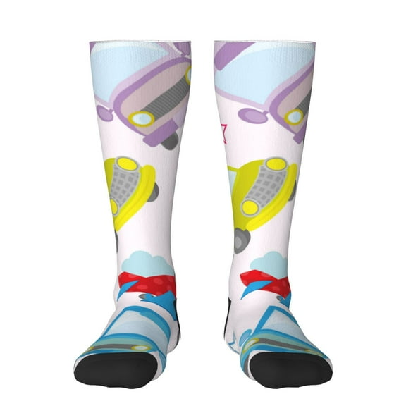 Sikiie Cute Transport Knee Socks, High Socks Long Stretchy Sock Women Knee High Stocking, Long Socks for Women