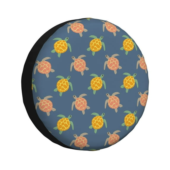 Sikiie Cute Turtle PVC Leather Spare Tire Wheel Cover Spare Tire Cover, for Car Truck SUV Camper Trailer Universal Fit(14-17in)-17 inch