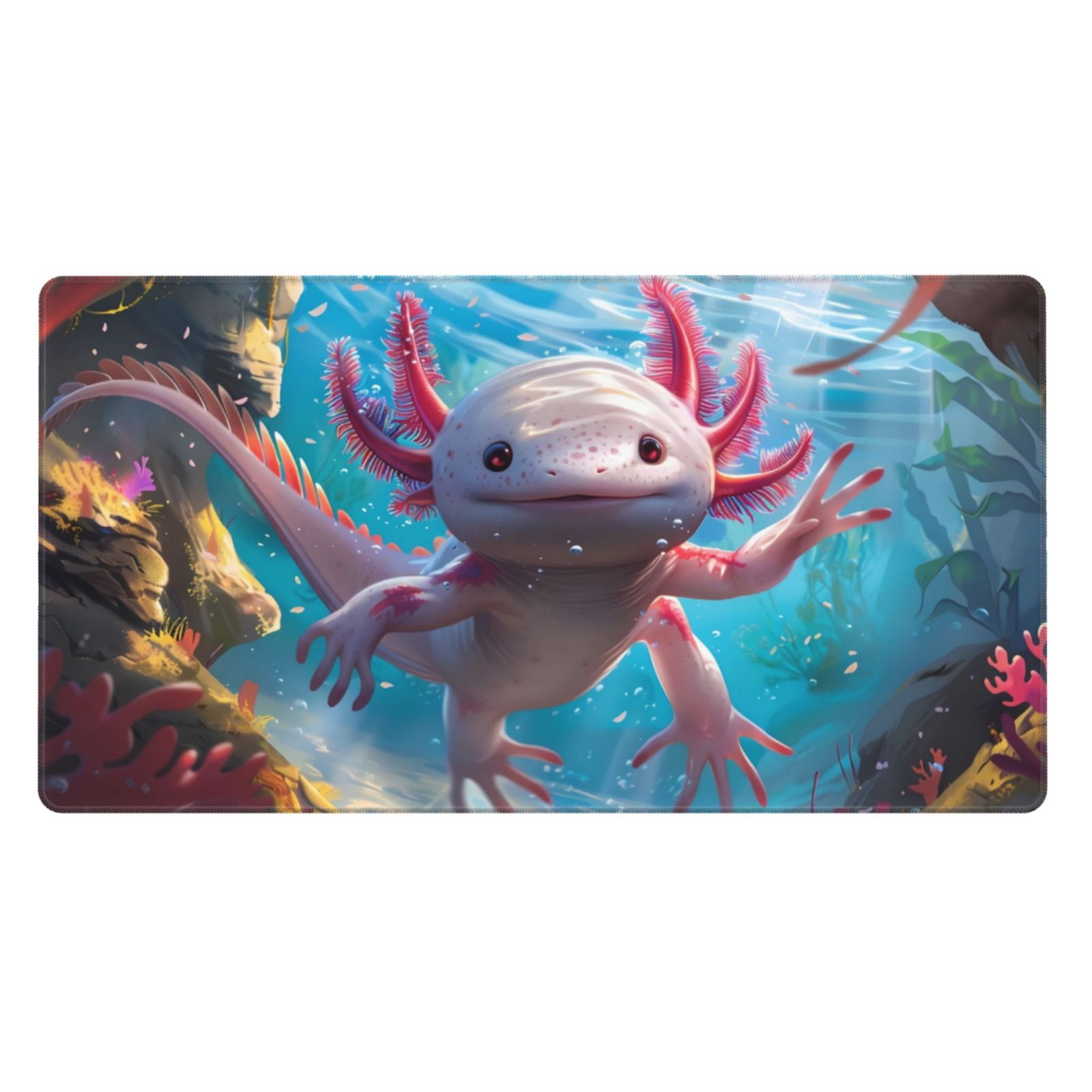 Sikiie Cute Underwater Axolotl Mouse Pad, 16x29.5 Mousepad Desk Mat in ...