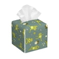 thumbnail image 1 of Sikiie Cute Yoga Frogs Leather Tissue Box Cover Square, tissue box holder, Tissue Box with Bottom Belt-5.2”x5.2”x5.2”, 1 of 7
