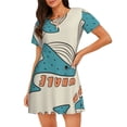 thumbnail image 1 of Sikiie Cute colorful whale Print Women's Short-sleeved Nightdress, Round Neck Pullover Nightdress Pajamas Summer Home Wear, 1 of 6