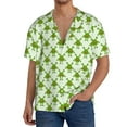 thumbnail image 1 of Sikiie Cute green monster Print Men's Wrinkle Free Untucked Cuban Shirt Business Casual Button Down Shirts Short Sleeve Shirt-X-Large, 1 of 5