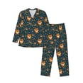 thumbnail image 1 of Sikiie Cute plant fox Mens Pajama Set, Soft Warm Long Sleeve Sleepwear, Cozy Button-Down Pjs for Men-X-Large, 1 of 7
