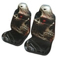 thumbnail image 1 of Sikiie Cyberpunk Skull American Flag Car Seat Protector 2 Pack Car Seat Cushion Mat, Car Seat Covers for SUV, Truck, Van, 1 of 7
