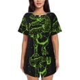 thumbnail image 1 of Sikiie DINOSAUR IN SPACE Womens Pajama Sets Short Sleeve Top With Pants Sleepwear 2 Piece Lounge Set-Large, 1 of 6