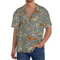 thumbnail image 1 of Sikiie Dachshund Dog Bird Men's Wrinkle Free Untucked Cuban Shirt Business Casual Button Down Shirts Short Sleeve Shirt3X-Large, 1 of 5