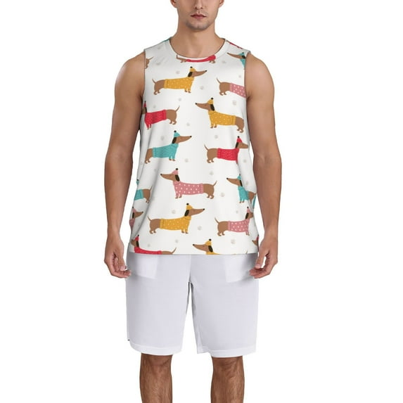 Sikiie Dachshund Dog Puppy Basketball Jersey Reversible Men's Mesh Athletic Sports Shirts Training Practice S-4XLX-Large