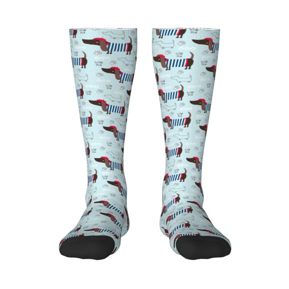 Sikiie Dachshund Dog Puppy Knee Socks, High Socks Long Stretchy Sock Women Knee High Stocking, Long Socks for Women