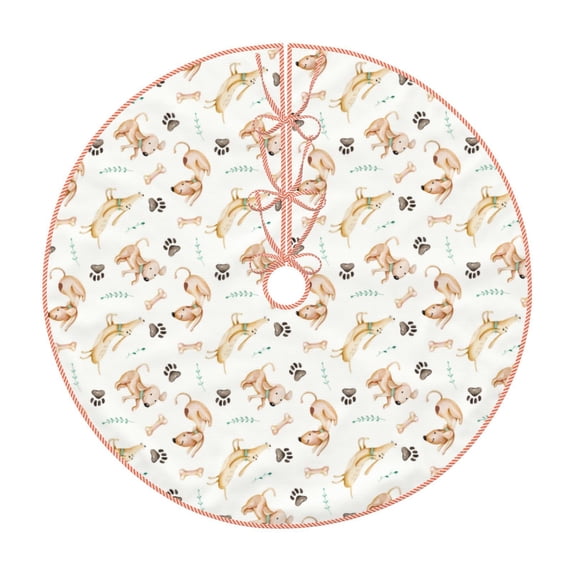 Sikiie Dachshund Dog Puppy Nativity Christmas Tree Skirt, Jesus Christian Winter Holiday Tree Mat Decoration(30-48IN)36"
