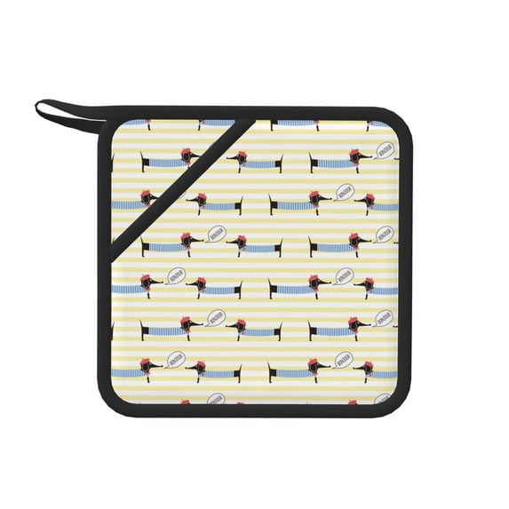 Sikiie Dachshund Dog Puppy Pot Holders Kitchen Insulation Mats Heat Resistant Pot-Holder Oven Anti-Scald Pads for Cooking Baking, 7.1*7.1inch