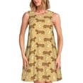 thumbnail image 1 of Sikiie Dachshund Dog Puppy Print Women's Sleeveless Dress with Pockets Round Neck Sundress, Suitable for Daily, Office, Vacation Summer Wear, 1 of 7