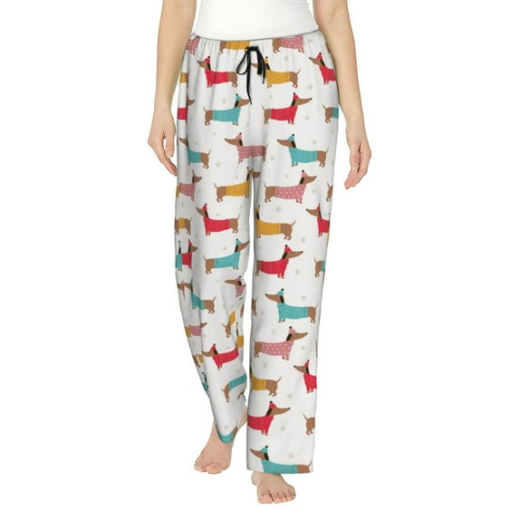 Sikiie Dachshund Dog Puppy Women’s Ultra-Soft Comfy Lounge Pants Sleepwear Comfy Lounge Pants Drawstring Sleep Bottoms with PocketsMedium