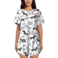 thumbnail image 1 of Sikiie Dachshund Dog Puppy Womens Pajama Sets Short Sleeve Top With Pants Sleepwear 2 Piece Lounge Set3X-Large, 1 of 6