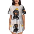 thumbnail image 1 of Sikiie Dachshund Sitting in Bathtub Womens Pajama Sets Short Sleeve Top With Pants Sleepwear 2 Piece Lounge SetX-Large, 1 of 6
