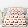 thumbnail image 1 of Sikiie Dachshund Walking Cozy Flannel Fleece Throw Blanket: Lightweight & Thick for All Seasons - Perfect for Women, Men, & Kids"50"x40", 1 of 6