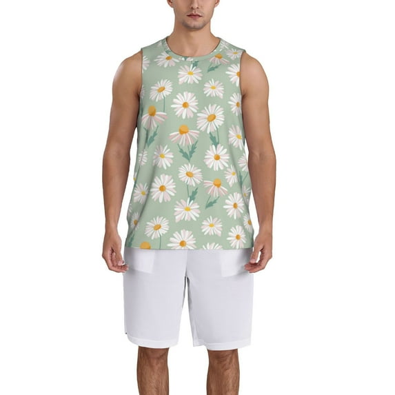 Sikiie Daisies Flowers Basketball Jersey Reversible Men's Mesh Athletic Sports Shirts Training Practice S-4XLMedium