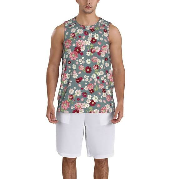 Sikiie Daisies Flowers Basketball Jersey Reversible Men's Mesh Athletic Sports Shirts Training Practice S-4XLSmall
