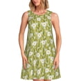 thumbnail image 1 of Sikiie Daisies Flowers Print Women's Sleeveless Dress with Pockets Round Neck Sundress, Suitable for Daily, Office, Vacation Summer Wear, 1 of 7