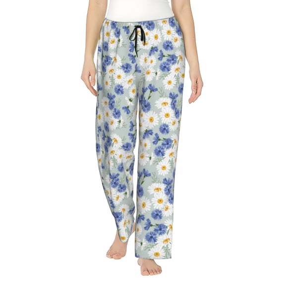 Sikiie Daisies Flowers Women’s Ultra-Soft Comfy Lounge Pants Sleepwear Comfy Lounge Pants Drawstring Sleep Bottoms with PocketsXX-Large