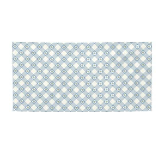 Sikiie Daisy Plaid Blue Custom Banners and Signs Customize Outdoor, Personalized Banner with Logo Text for Party Birthday, Customized Banner Decoration-Medium