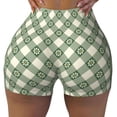 thumbnail image 1 of Sikiie Daisy Plaid Green Print Workout Shorts Women Scrunch Butt Gym Shorts Seamless High Waist Tummy Control Yoga Biker Athletic Shorts, 1 of 5