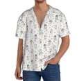 thumbnail image 1 of Sikiie Dancing Dogs Men's Wrinkle Free Untucked Cuban Shirt Business Casual Button Down Shirts Short Sleeve Shirt3X-Large, 1 of 5