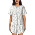 thumbnail image 1 of Sikiie Dancing Dogs Womens Pajama Sets Short Sleeve Top With Pants Sleepwear 2 Piece Lounge Set3X-Large, 1 of 6