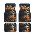 thumbnail image 1 of Sikiie Dapper Cat in Sunglasses Car Foot Mat Set of 4 Pieces Basics Universal Fit Rubber Carpet Floor Mats For Car SUV Van & Truck, 26.8"L x 17.3"W (Front), 13"L x 17.3"W(Rear), 1 of 6