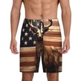 thumbnail image 1 of Sikiie Deer American Flag Vintage Mens Pajama Shorts, Lounge Pant, Men's shorts，Sleep Pj Shorts for Men-3X-Large, 1 of 6