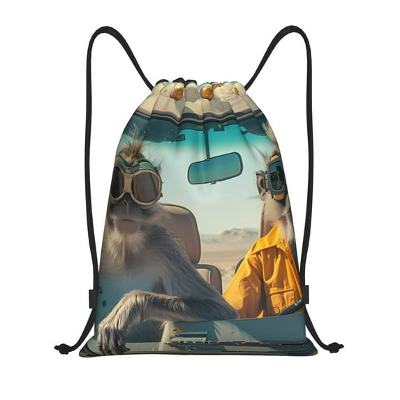 Sikiie Desert Monkeys Drive Drawstring Backpack Drawstring Bags, Draw String Back Bag for Sports, Gym, Travel, Swimming, Beach-Medium