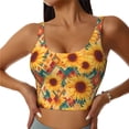 thumbnail image 1 of Sikiie Diamond Bohemian Sunflower Print Strappy Sports Bra for Women Padded Push Up Sports Bra Athletic Running Sports Bra Workout Bra Yoga Bra, 1 of 5