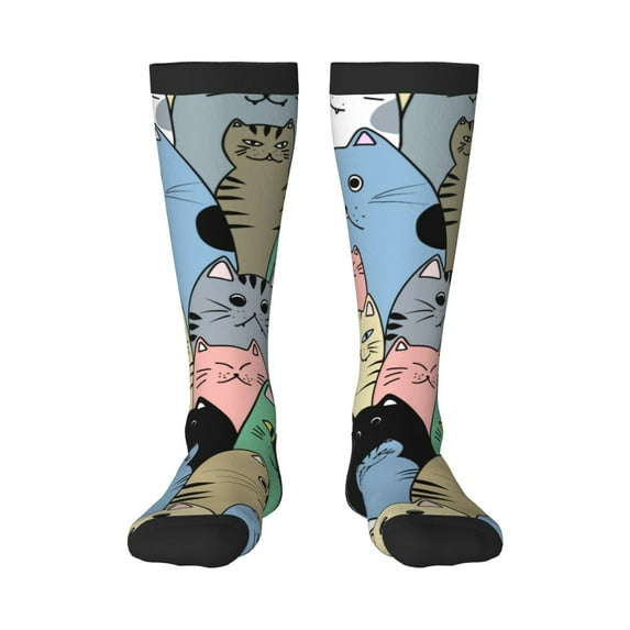 Sikiie Different Cats Knee Socks, High Socks Long Stretchy Sock Women Knee High Stocking, Long Socks for Women