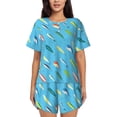 thumbnail image 1 of Sikiie Different Color Fishing Bait Womens Pajama Sets Short Sleeve Top With Pants Sleepwear 2 Piece Lounge Set4X-Large, 1 of 6
