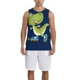thumbnail image 1 of Sikiie Dino Playing Roller Skate Basketball Jersey Reversible Men's Mesh Athletic Sports Shirts Training Practice S-4XL3X-Large, 1 of 6