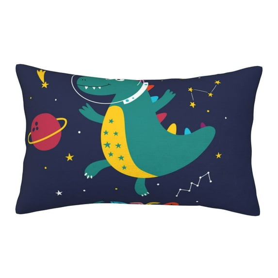 Sikiie Dinosau Space Explorer Print Plush Pillow Cover, Wrinkle-proof and Stain-resistant Pillow Protector without Pillow Core, Home Decoration-16"x24"