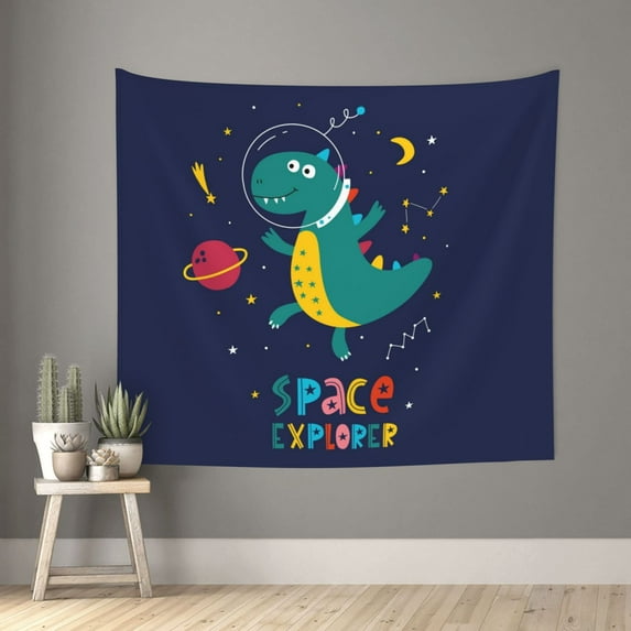 Sikiie Dinosau Space Explorer tapestry wall hanging home decor for bedrooms, living rooms, dorms 60x51in