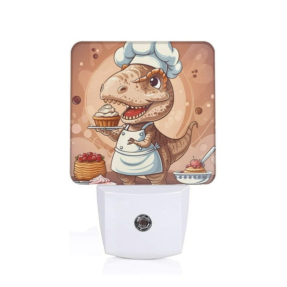 Sikiie Dinosaur Baking Delight Led Night Light, Warm White,Cool White Lights for Bathroom,Hallway,Bedroom, Kids Room-UK