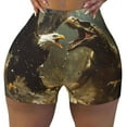 thumbnail image 1 of Sikiie Dinosaur Bald Eagle Print Workout Shorts Women Scrunch Butt Gym Shorts Seamless High Waist Tummy Control Yoga Biker Athletic Shorts, 1 of 5