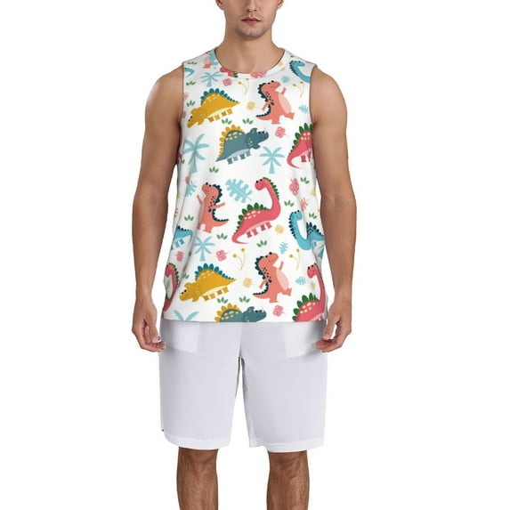 Sikiie Dinosaur Basketball Jersey Reversible Men's Mesh Athletic Sports Shirts Training Practice S-4XL4X-Large