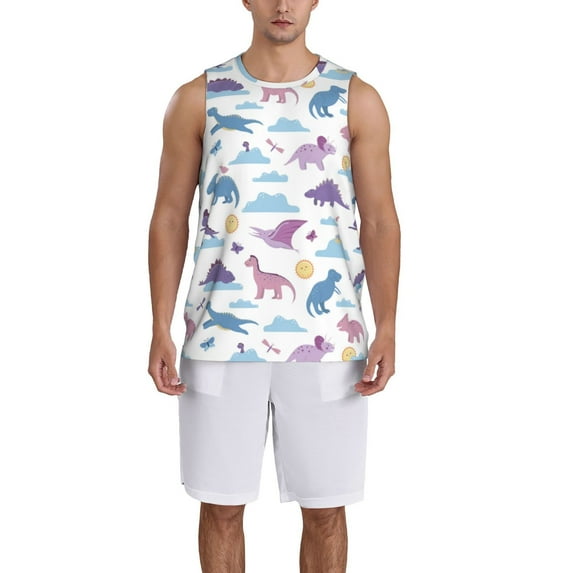 Sikiie Dinosaur Basketball Jersey Reversible Men's Mesh Athletic Sports Shirts Training Practice S-4XLXX-Large