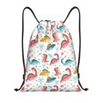 thumbnail image 1 of Sikiie Dinosaur Drawstring Backpack Drawstring Bags, Draw String Back Bag for Sports, Gym, Travel, Swimming, Beach-Small, 1 of 6