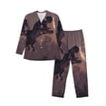 thumbnail image 1 of Sikiie Dinosaur Moonlit Forest Mens Pajama Set, Soft Warm Long Sleeve Sleepwear, Cozy Button-Down Pjs for Men-Large, 1 of 7