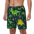 thumbnail image 1 of Sikiie Dinosaurs and Flowers Print Men's Double Layer Swimming Trunks, Adjustable Waistband and Pockets Sports Swimming Trunks, Beach Swimwear-XX-Large, 1 of 6