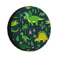 thumbnail image 1 of Sikiie Dinosaurs and Flowers PVC Leather Spare Tire Wheel Cover Spare Tire Cover, for Car Truck SUV Camper Trailer Universal Fit(14-17in)-16 inch, 1 of 6