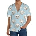 thumbnail image 1 of Sikiie Dog Men's Wrinkle Free Untucked Cuban Shirt Business Casual Button Down Shirts Short Sleeve ShirtMedium, 1 of 5